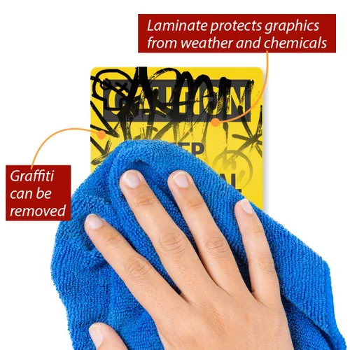 Vista 2 de SmartSign "Precaution - Keep Electric Panel transparente para 36 pulgadas, vinilo laminado de 3.5" x 5