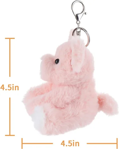 Vista 5 de Apricot Lamb Cute Toys - Llavero suave de peluche de cerdo rosa para bolsa de niños, bolso, mochila y bolso (cerdo rosa)