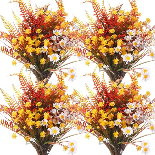 Vista 2 de Cindeer - 24 paquetes de flores artificiales resistentes a los rayos UV Plantas artificiales resistentes a los rayos UV para decoración de boda