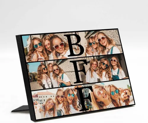 Vista 22 de M YESCUSTOM Marco de fotos personalizado con texto de amigos, marco de fotos de amistad para mejores amigos, panel de fotos Fover con pantalla