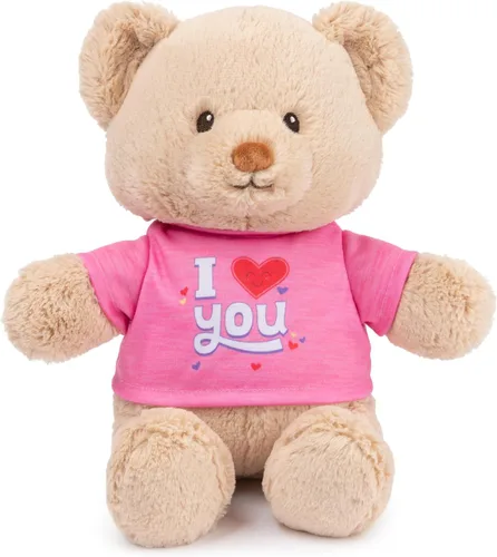 Vista 12 de GUND "Be Brave" Oso de Mensaje Sostenible con Camiseta Azul, Oso de Peluche Hecho de Materiales 100% Reciclados para Edades de 1 Año en Adelante