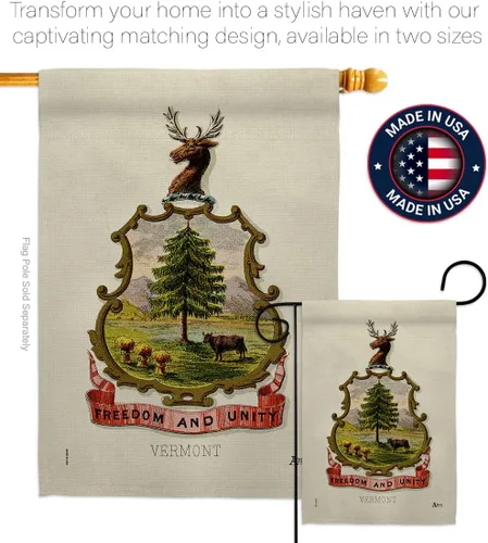 Vista 4 de Escudo de armas Vermont House Flag – Paquete de Estados Americanos, Estados Unidos, Territorios Americanos, República, País, Área Particular