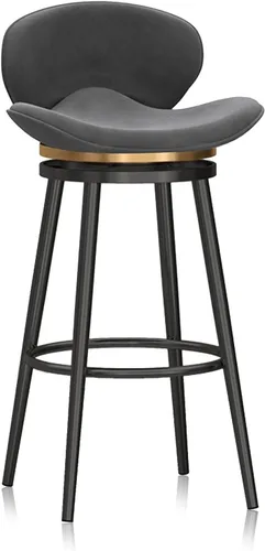 Vista 19 de Taburete de bar moderno con Patas de Metal Negro, giratorio de 360 grados, cómodo y tapizado, ideal para el hogar, bar, cocina, isla, comedor o Pub