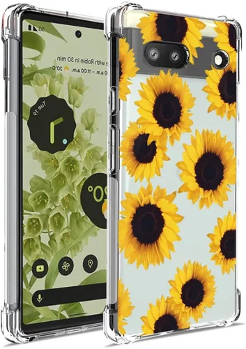 Vista 8 de Funda para Pixel 6A, GX7AS Linda, Transparente Flexible Bumper TPU Suave Goma Silicona Funda Teléfono Funda para Google Pixel 6A Rosa Mariposa