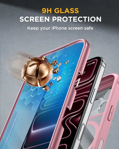 Vista 254 de Miracase Serie de vidrio para iPhone 11 de 6.1 pulgadas, funda protectora de cuerpo completo resistente mejorada con protector de pantalla de vidrio
