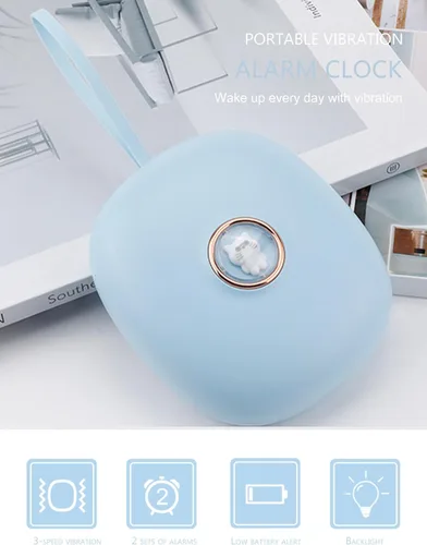 Vista 2 de Dpofirs Reloj despertador para sordos, efecto de vibración, pantalla LED, reloj despertador digital, baterías incluidas, dibujos animados, dos