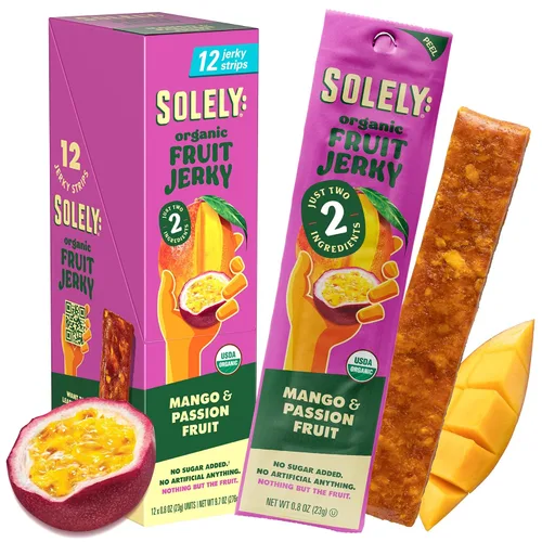 Vista 22 de Solely - Charqui de frutas orgánicas Un ingrediente Vegano Sin OGM Sin gluten Sin agregado de azúcar