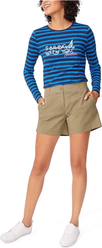 Vista 2 de Nautica Pantalones cortos cómodos de algodón elástico a medida para mujer