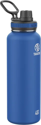 Vista 17 de Takeya Originals - Botella de agua de acero inoxidable con aislamiento al vacío de 18 onzas con tapa de boquilla, negra