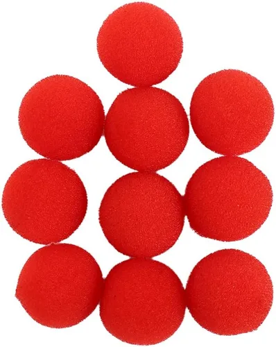 Vista 9 de 10 bolas de esponja rojas, herramientas mágicas suaves, ligeras, mini bolas de esponja mágicas, accesorios de truco de comedia clásica de calle