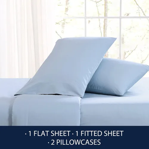 Vista 3 de Nautica - Sábanas Twin XL, Juego de Ropa de Cama de Percal de Algodón, Completamente Elastizadas, Esenciales Ideales para Dormitorio