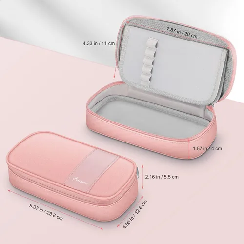 Vista 6 de FINPAC Estuche para lápices, caja de lápices de gran capacidad, soporte para rotuladores folio y bolsa para bolígrafos, organizador de artículos