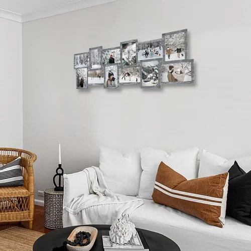 Vista 7 de J.M.Deco 12 marcos de fotos de collage de apertura para decoración de pared, juego de marcos de fotos de 4 x 6 pulgadas para decoración