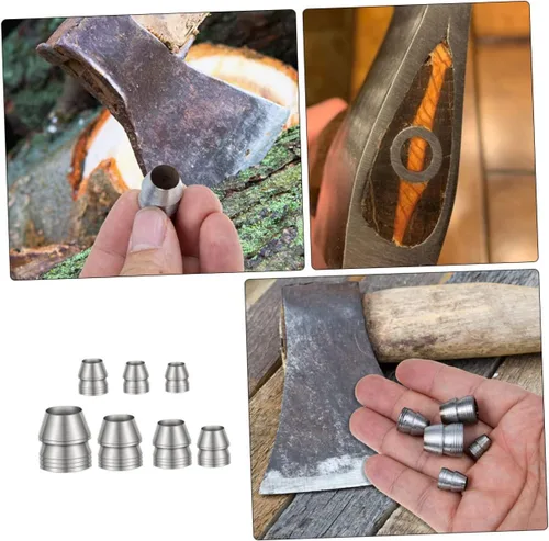 Vista 5 de DOITOOL 7 Uds. Herramientas de uñas de metal expandido, accesorios de uñas de mango de madera, cuñas cuñas para cuñas cónicas para hierro, cuña