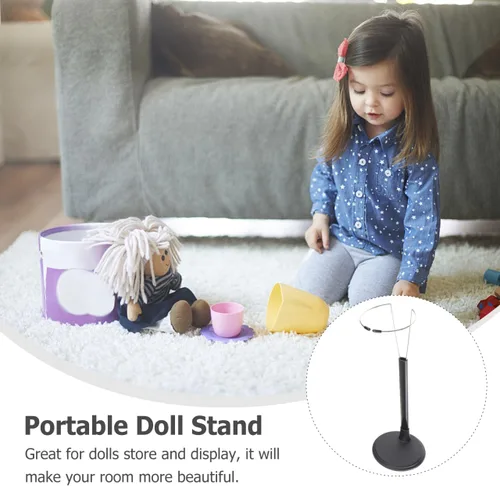 Vista 5 de jojofuny 2Pcs Black Doll Stand for 12 to 15 Inch Dolls & Action Figures - Adjustable Height 7.8-11 Inches Metal Wire Figure Display Stand Holder