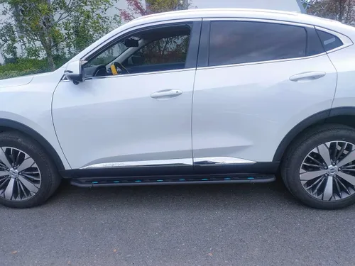 Vista 2 de Estribos para Nissan Rogue X-Trail 2014-2020 doble cabina carriles laterales barras Nerf (con soportes)
