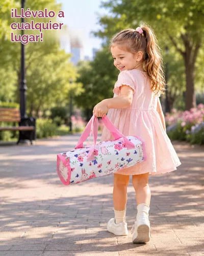 Vista 7 de Cuna para Muñecas Bebé Reborn, Cama de Muñeca para Bebés de 18 Pulgadas, Cuna de Juguete Extraíble para Corralito de Muñecas de Bebé, Accesorios