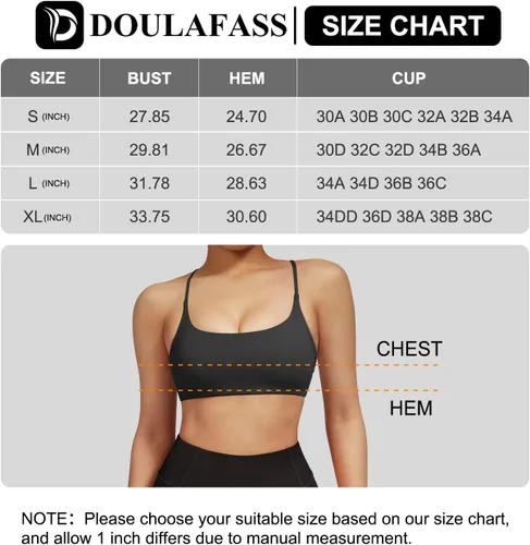 Vista 7 de DOULAFASS Sujetadores deportivos para mujer, con tirantes, sexy, lindo, espalda cruzada, soporte ligero, para entrenamiento, yoga, con copas