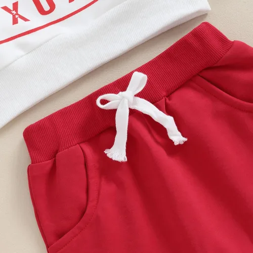 Vista 6 de GuliriFei Conjunto de sudadera con cuello redondo para el día de San Valentín para bebé niño