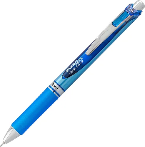 Vista 3 de Pentel Energel Rtx Retráctil, 12 paquetes de 6 bolígrafos de tinta negra y 6 azules, punta de aguja, punta fina de 0.020 in