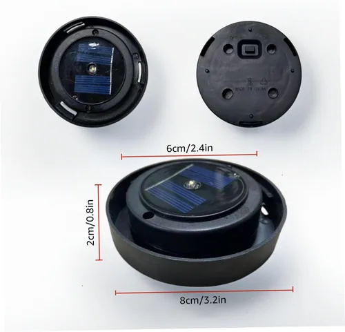 Vista 5 de Parte superior de repuesto de luz solar, panel solar de repuesto de 3.15 pulgadas para luces de exterior, LED integrado con control de interruptor