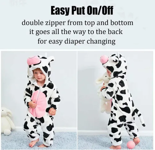 Vista 5 de Disfraces de animales para bebés, mameluco unisex para niños pequeños, rómper para disfraz de Halloween