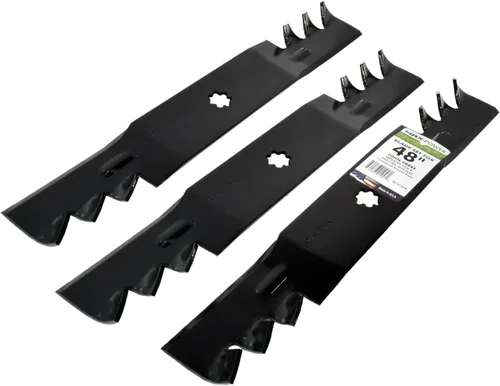 Vista 9 de Maxpower 561812XB USA MADE 3 Juego de cuchillas 3-N-1 Comercial Mulching Blades Para cortacéspedes John Deere de corte de 48 pulgadas, sustituye a