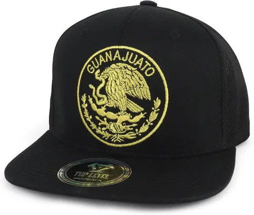 Vista 11 de Trendy Apparel Shop Gorra de malla bordada con diseño de águila de la Ciudad de México Durango Negro