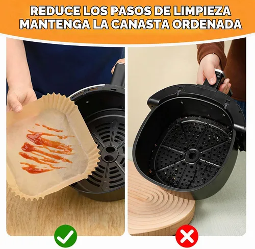 Vista 3 de Forros para freidora de aire pequeños desechables de 2 cuartos de galón para freidora de aire COSORI de 2.1 cuartos de galón, papel pergamino