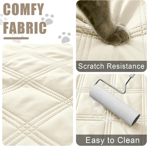 Vista 4 de Smiry Funda impermeable para cama de perro, manta reversible para mascotas para sofá Manta suave lavable para perro, funda a prueba de fugas