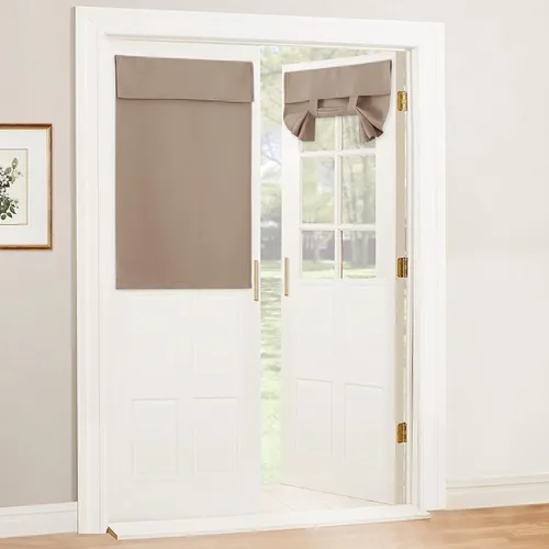Vista 26 de RYB HOME 2 paneles 100% opacos para puerta de aula, 8 pulgadas de ancho x 36 pulgadas de largo, color beige biscotti, sin taladro, para ventana