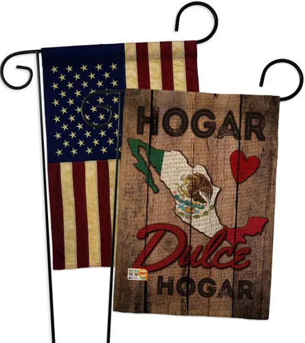 Vista 9 de Country Mexico Hogar Dulce Garden Flags 2pcs Pack Regional Nationality Nation International World Particular Area Small Decorative Gift Yard House
