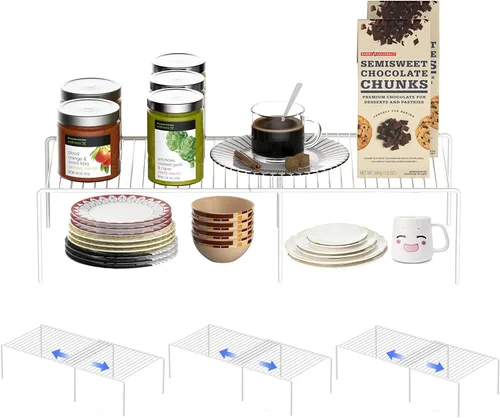 Vista 14 de Estante Expandible de Redrubbit, Organizador de Almacenamiento de Metal Resistente a la Oxidación para Cocina, Nevera, Baño, Negro