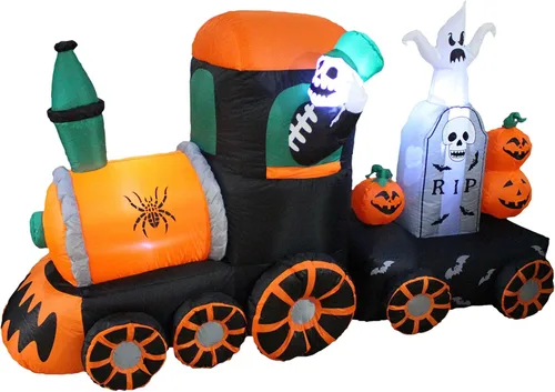 Vista 5 de 7 pies de largo Halloween esqueleto inflable en tren 2013 decoración para patio