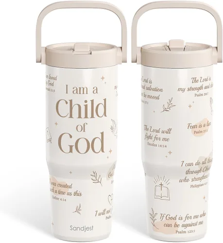 Vista 19 de SANDJEST Besties - Vaso de acero inoxidable con tapa para pajita de 30 onzas con asa de transporte para mujeres, niñas, mejores amigas, taza de café
