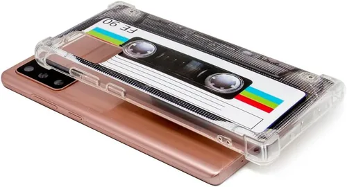 Vista 5 de FAteamll Funda para Galaxy Note 20 con esquinas reforzadas TPU suave parachoques retro cassette cinta caso compatible con Samsung Galaxy Note 20