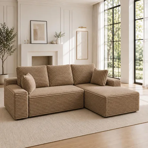 Vista 8 de Sofá modular Cloud de 104 pulgadas, cómodo sofá en forma de L con asiento profundo, sofás tapizados modernos para sala de estar y dormitorio,