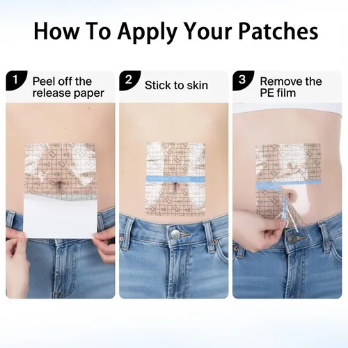 Vista 3 de 30Pcs Tummy Tuck Tape Thigh Lift Tape for Loose Skin Apron Belly Flat Stomach Belly Tapes Clear No-Pinch Adhesive Strips Sweatproof and All-Day Wear