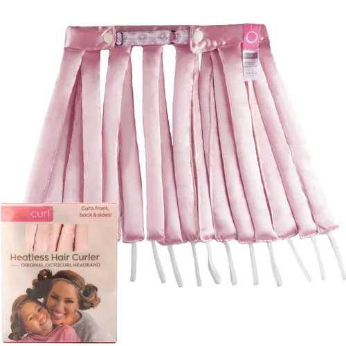 Vista 16 de Octocurl Diadema sin calor, rizadores de pelo para dormir, rizadores sin calor para cabello largo (algodón, rosa)
