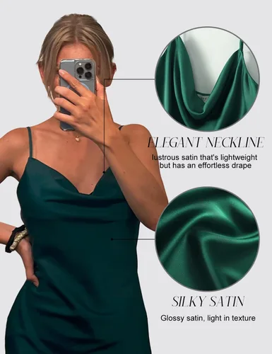 Vista 4 de Mini vestido de satén con cuello vuelto y tirantes delgados, sexy, vestidos ajustados para mujer, fiesta y club