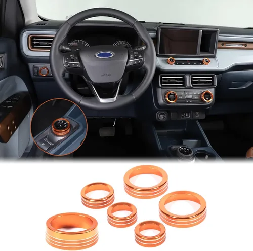 Vista 18 de Cubierta de anillo de botón de palanca de cambios de automóvil compatible con Ford Maverick 2022-2024, cubierta de anillo para palanca de cambios