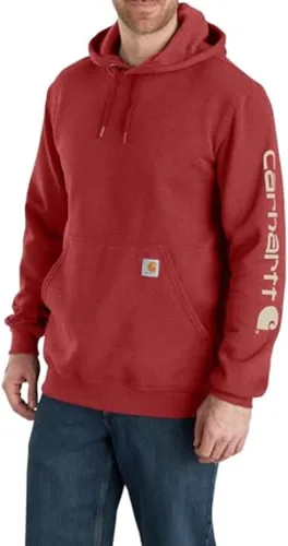 Vista 59 de Carhartt Sudadera de ajuste holgado para hombre con logotipo en la manga, de peso medio, gráfica, liquidación Terreno ámbar