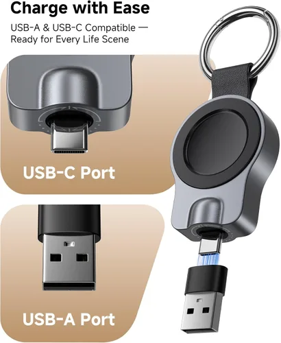 Vista 4 de Cargador portátil giratorio para Galaxy Watch Ultra/8, no para reloj 9