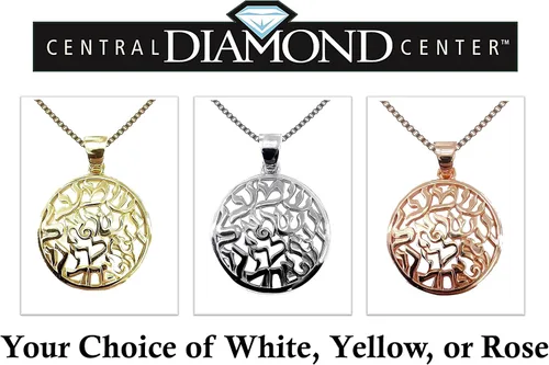 Vista 5 de Central Diamond Center Shema Israel - Collar con colgante de oración hebrea completa de Israel de plata esterlina 925 y chapado en oro para hombres