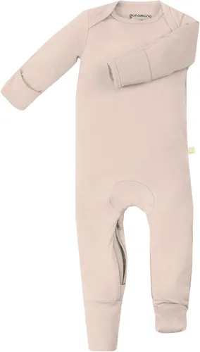 Vista 56 de GUNAMUNA Pijama unisex convertible ultrasuave para bebé, mameluco con cremallera para pañales, recién nacido a 24 meses