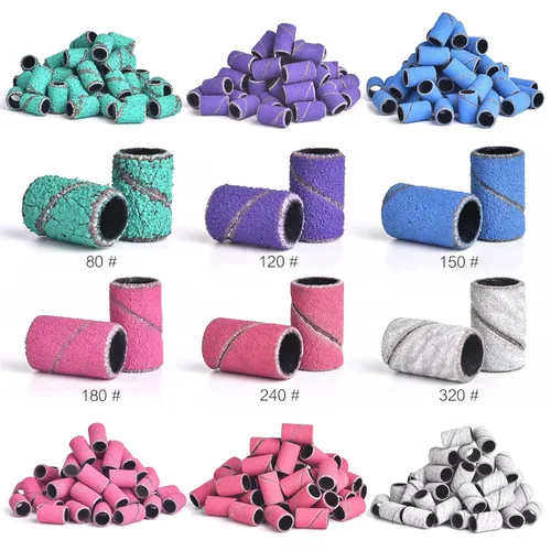 Vista 5 de KADS Efile - Bandas de lijado de uñas, 50 unidades, 8 colores, lijadoras de uñas, banda profesional de grano fino mediano con 3/32 pulgadas