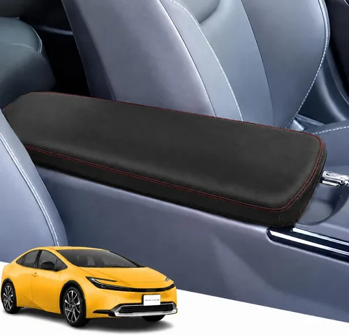 Vista 19 de Great-luck Funda de cuero para consola central, almohadilla para reposabrazos, accesorios de cubierta de caja (costuras rojas) para BMW X1 2023 2024