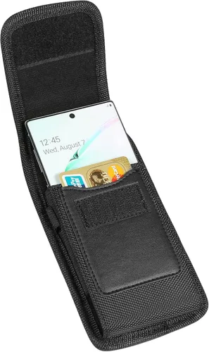 Vista 4 de Funda de nailon resistente para teléfono celular con clip para cinturón con trabillas para cinturón, tarjetero para Motorola Moto G Power G Stylus G
