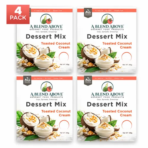 Vista 2 de A Blend Above Toasted Coconut Cream Cheesecake Mix - Postres sin hornear, todo natural, sin gluten, sin MSG, mezcla de postre instantánea, salsa