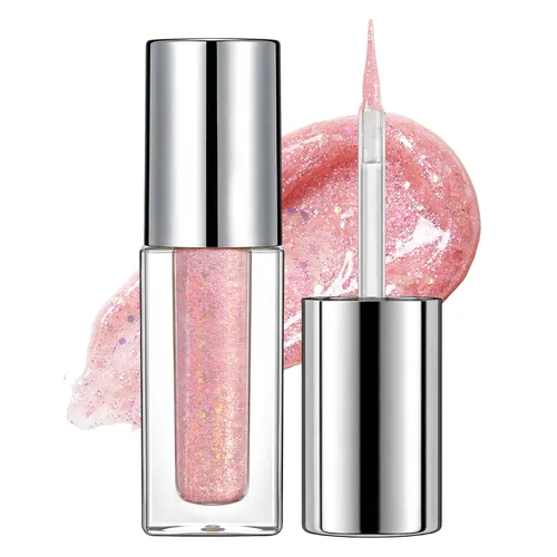 Vista 11 de Erinde Maquillaje delineador de ojos con purpurina líquida, delineador de ojos metálico brillante, resistente al agua, brillo debajo de la sombra